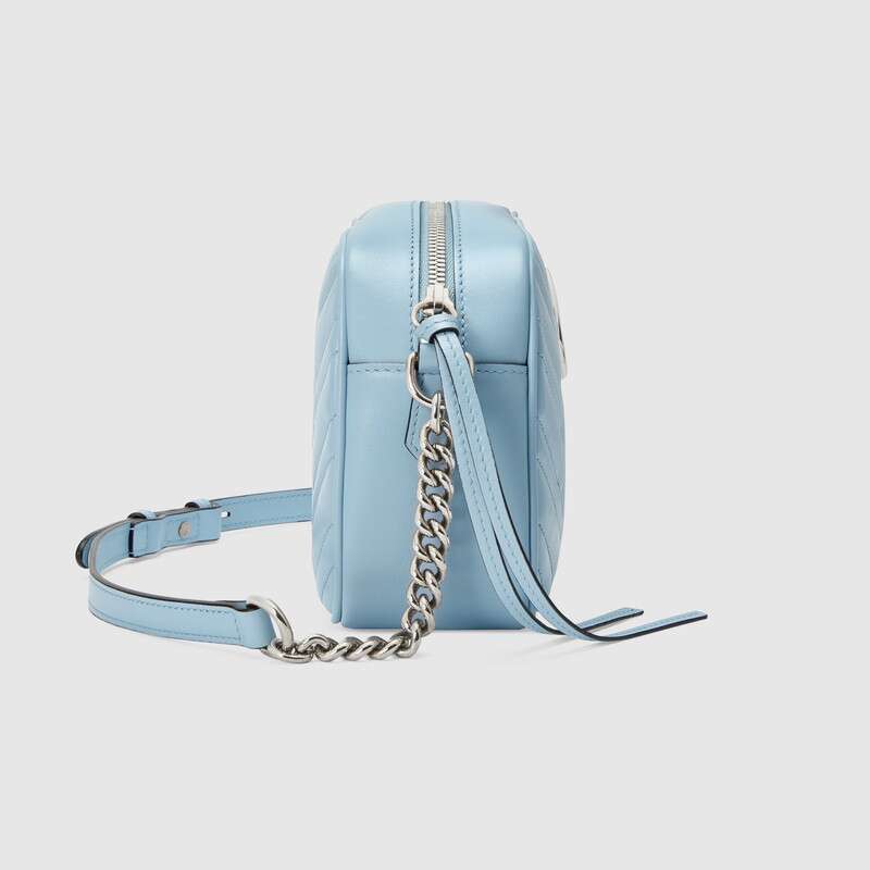 Gucci GG Marmont Small Matelasse Shoulder Bag 447632 Light Blue